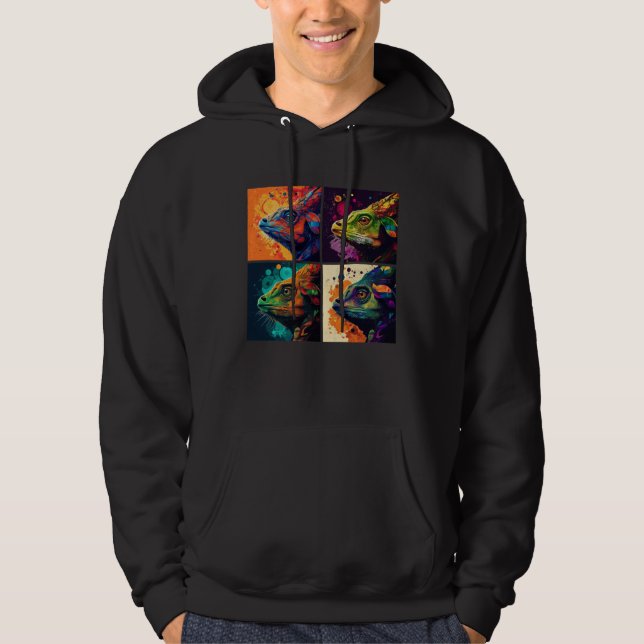 Sudadera Chameleon Pop Illustration Colorful Animal Women   (Anverso)