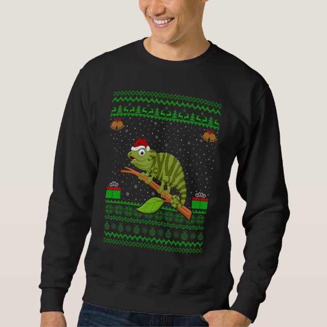 Sudadera Chameleon Santa Hat coincidiendo con Ugly Chameleo (Anverso)