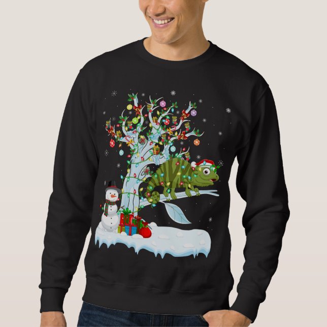 Sudadera Chameleon Xmas Elemento Árbol Iluminación Chameleo (Anverso)