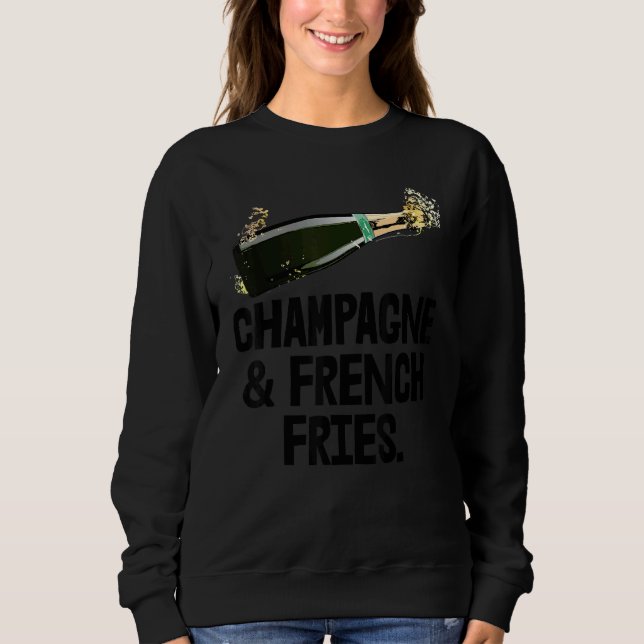 Sudadera Champán Fries Francesas Bebiendo Fiesta Buddy S Wo (Anverso)
