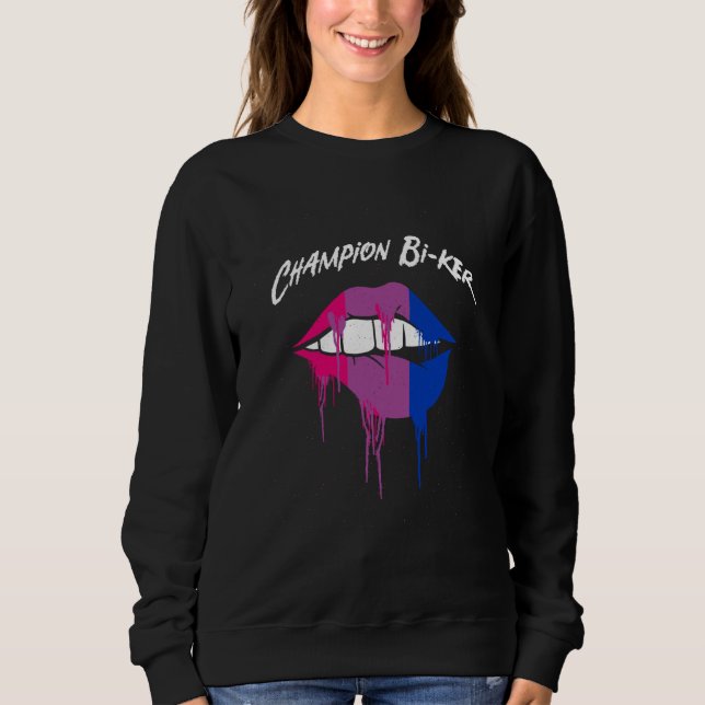Sudadera Champion Biker Bisexual LGBTQ Bi Pride Biking (Anverso)