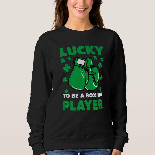Sudadera Chamrock St Patrick's Day, jugador de boxeo gracio (Anverso)