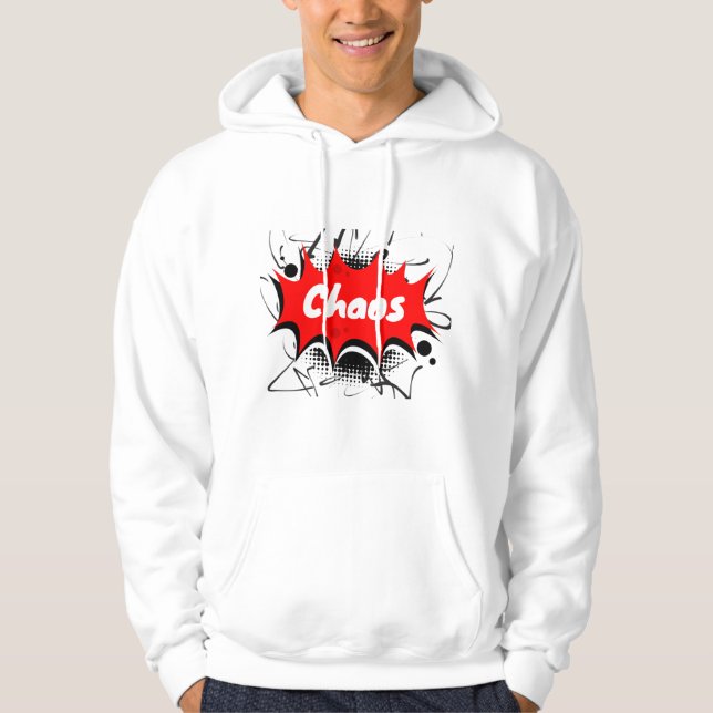 Sudadera CHAOS Mode – Comic Blast Hoodie (Anverso)