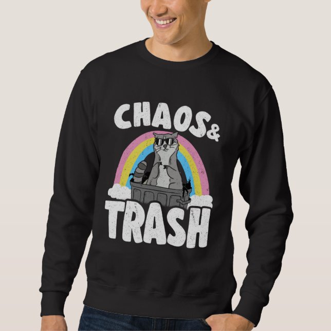 Sudadera Chaos & Trash Garbage Panda Rainbow Raccoon (Anverso)