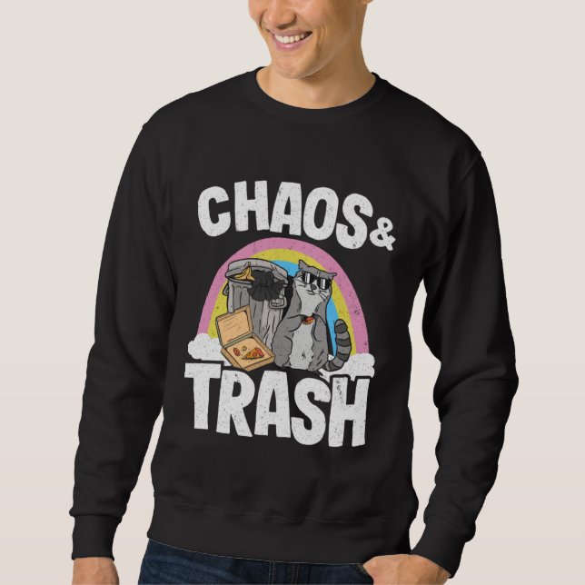 Sudadera Chaos & Trash Garbage Panda Rainbow Raccoon  1 (Anverso)