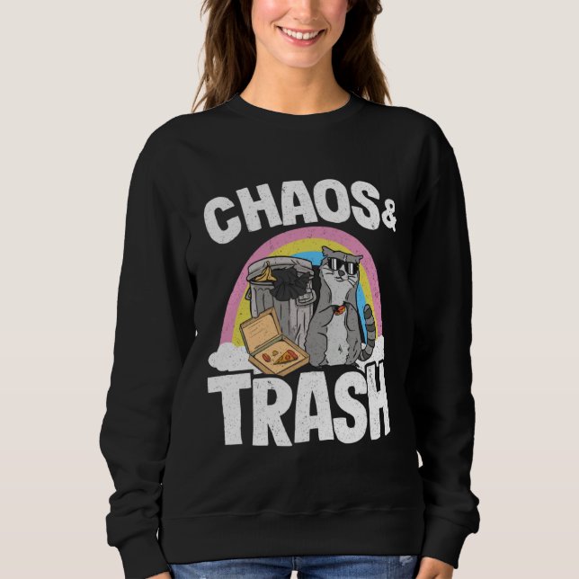 Sudadera Chaos & Trash Garbage Panda Rainbow Raccoon  1 (Anverso)