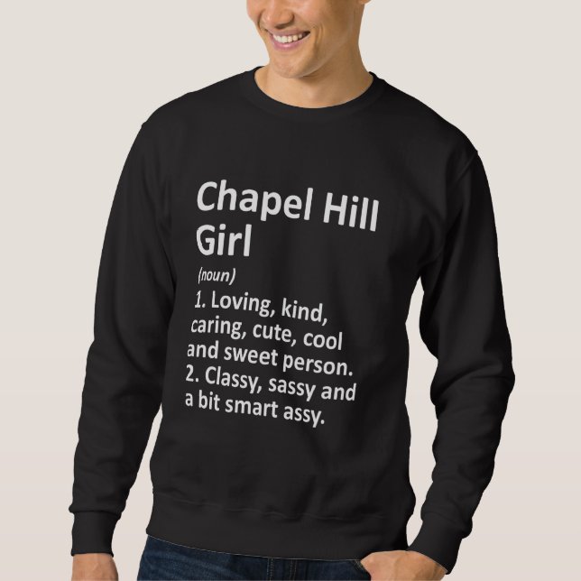 Sudadera Chapel Hill Chica Nc North Carolina Funny City Hom (Anverso)
