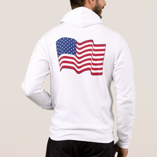 Sudadera Chaqueta con bandera estadounidense clásica (Reverso)