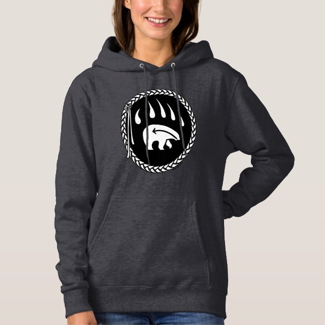 Sudadera Chaqueta con capucha de oso tribal de las mujeres  (Anverso)