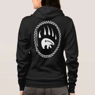 Sudadera Chaqueta con capucha de oso tribal para mujeres