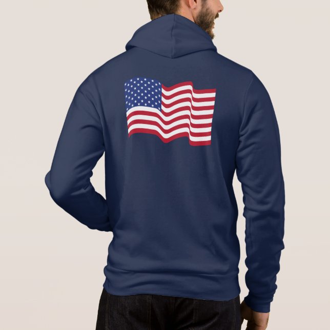 Sudadera Chaqueta de Bandera Americana (Reverso)