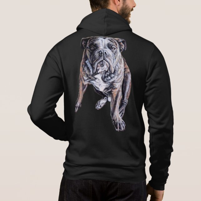 Sudadera Chaqueta de Bulldog Hoodie de los hombres con cami (Reverso)