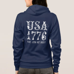 Sudadera Chaqueta de fleece vintage del 4 de julio para muj