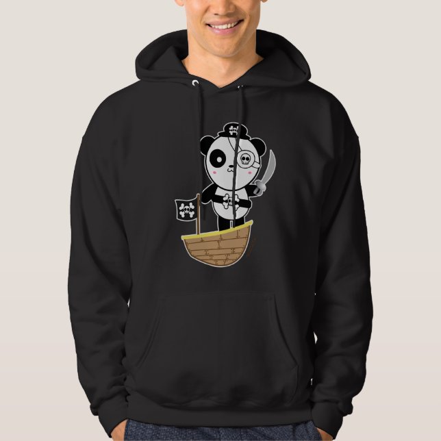 Sudadera Chaqueta del oso de panda del pirata (Anverso)
