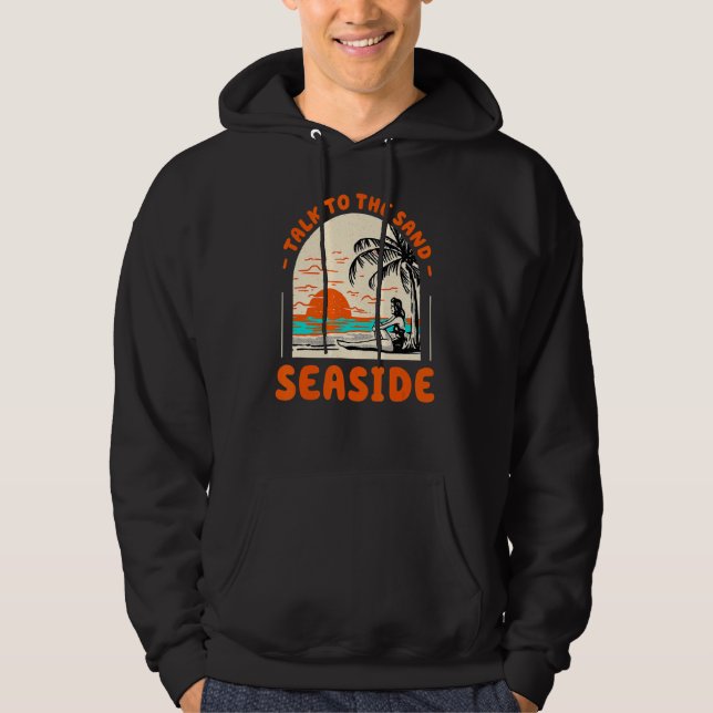 Sudadera Charla Con La Playa De Arena Oregón Océano Verano (Anverso)