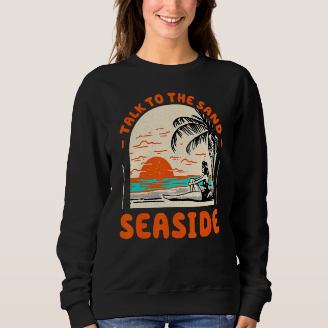 Sudadera Charla Con La Playa De Arena Oregón Océano Verano (Anverso)
