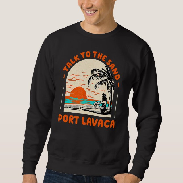 Sudadera Charla Con La Suma Del Océano De La Playa De Sand  (Anverso)