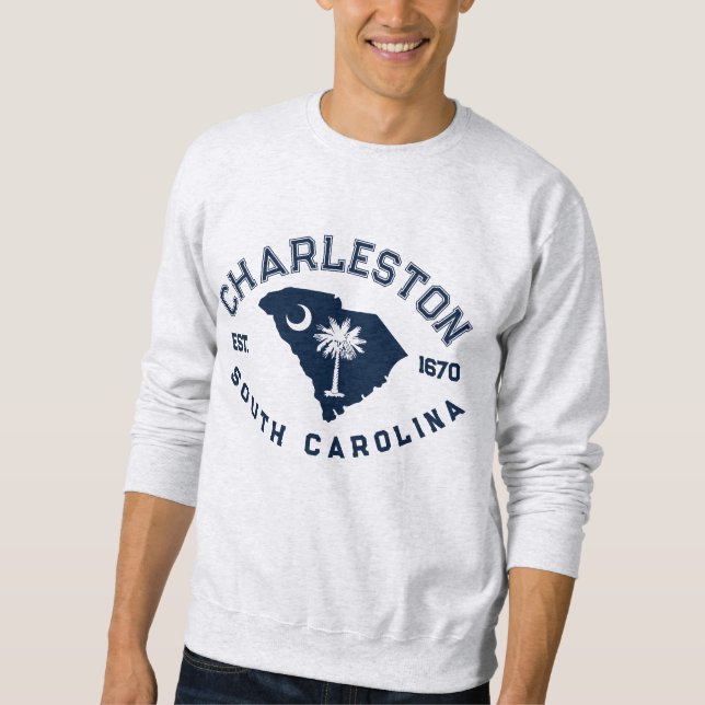 Sudadera Charleston Mapa de la bandera de Carolina del Sur  (Anverso)