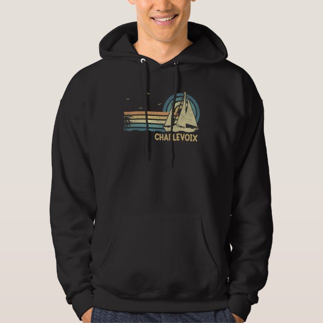 Sudadera Charlevoix Michigan Sailing Vacation Boating Sailb (Anverso)