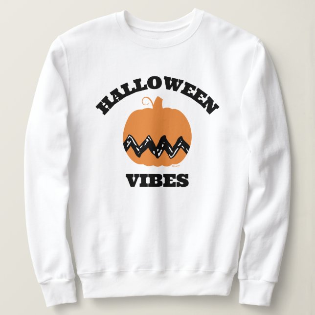 Sudadera Charlie Brown Naranja Pumpkin | Vibes de Halloween (Anverso del diseño)
