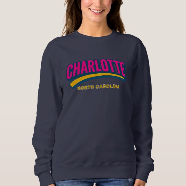 Sudadera Charlotte North Carolina Bold City Design - Retro (Anverso)