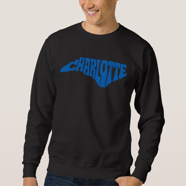 Sudadera Charlotte North Carolina Retro State Shape Design (Anverso)
