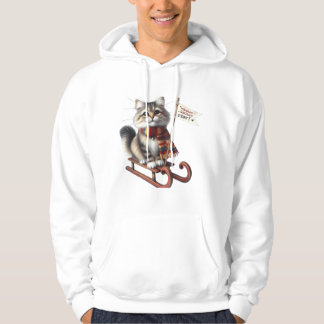 Sudadera ​Charming Kitten on Sled: "Meowy Snowy Day!