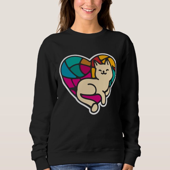 Sudadera Chat mignon Saint-Valentin chaton amoureux (Anverso)