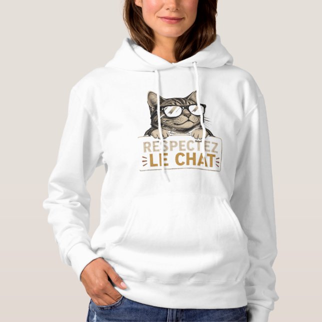 Sudadera Chat Vectoriel Cool avec Lunettes de Soleil – fun (Anverso)