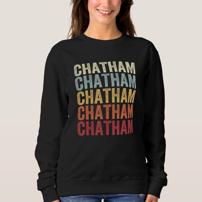 Sudadera Chatham Illinois Chatham IL Retro Vintage Text (Anverso)