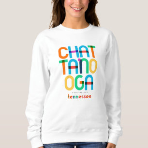 Sudadera Chattanooga Tennessee de mediados de siglo, arte p