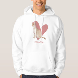 Sudadera Chausie Cat Watercolor Kitty Corazón Rosa
