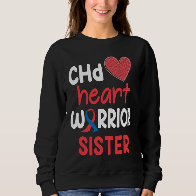 Sudadera CHD Heart Disease Warrior Proud Sister Awareness R (Anverso)