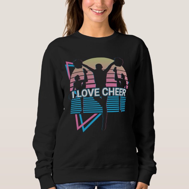 Sudadera Cheeerleading Cheerleader Retro I Love Cheer (Anverso)
