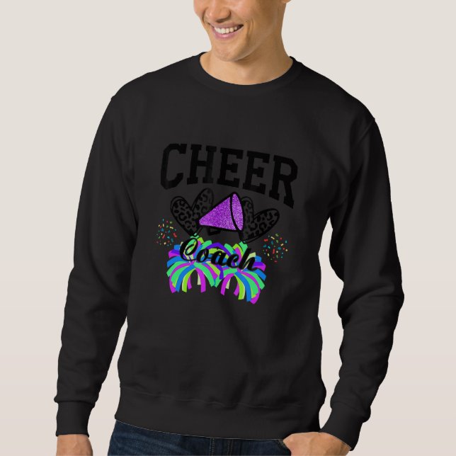 Sudadera Cheer Coach Leopard Cheerleading Cute Cheer For Co (Anverso)