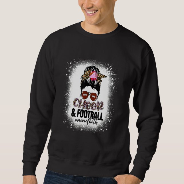 Sudadera Cheer Football Cheerleading Mom Of Both Messy Hair (Anverso)