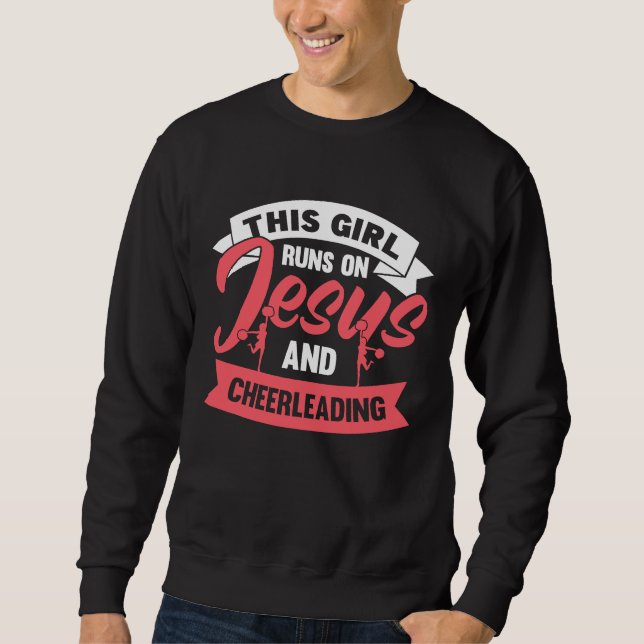 Sudadera Cheer Girl This Girl Runs on Jesus and Cheerleadin (Anverso)