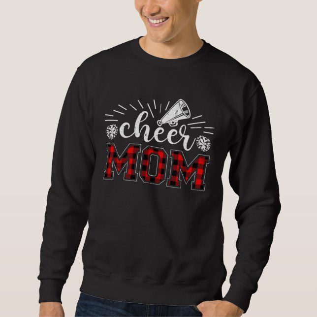 Sudadera Cheer Mom Plaid Red Print Proud Cheerleader Mom Mo (Anverso)