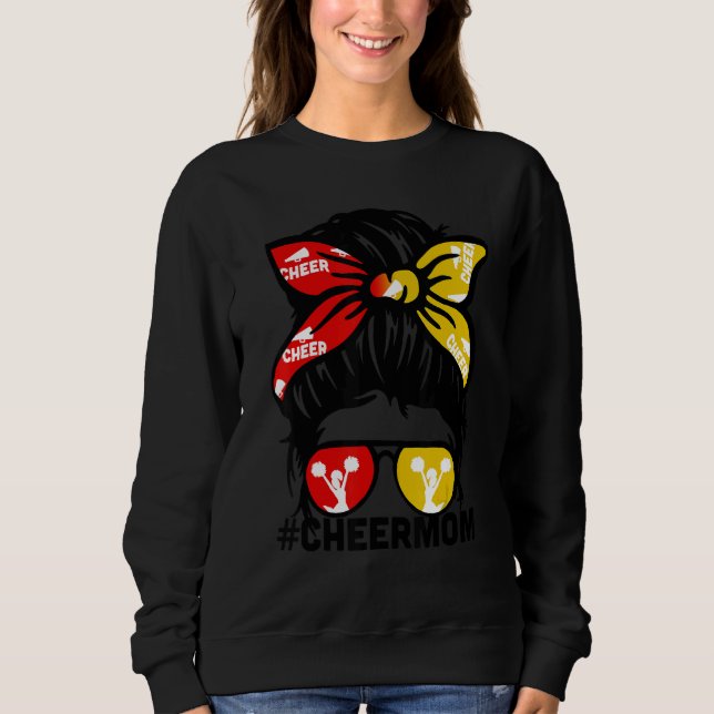 Sudadera Cheer Mother Mama Red & Gold Cheerleading Mom Mess (Anverso)