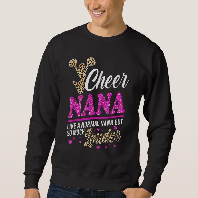 Sudadera Cheer Nana Biggest Fan Leopard Print And Pom Pom 1 (Anverso)