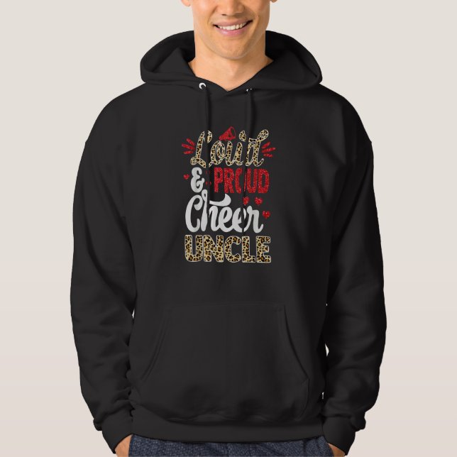 Sudadera Cheer Uncle Biggest Fan Leopard Print And Pom Pom (Anverso)