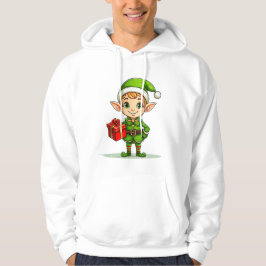 Sudadera Cheerful Christmas Elf with Gift – Holiday Hoodie