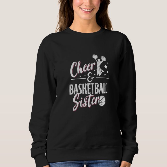Sudadera Cheerle, hermanas de basketball Cheerle, fanática  (Anverso)