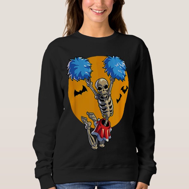 Sudadera Cheerleading Skeleton Halloween Cheer Mom Girls Wo (Anverso)