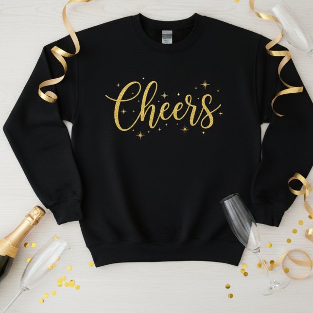 Sudadera  🥂 Cheers New Year Sweatshirt | Cozy Gold Glitter (Subido por el creador)