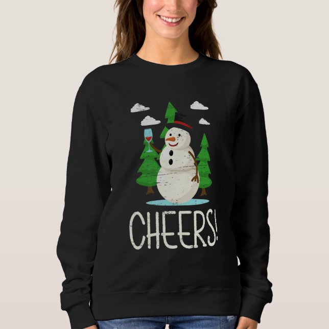 Sudadera Cheers Santa Claus Snowman Happy Holidays (Anverso)