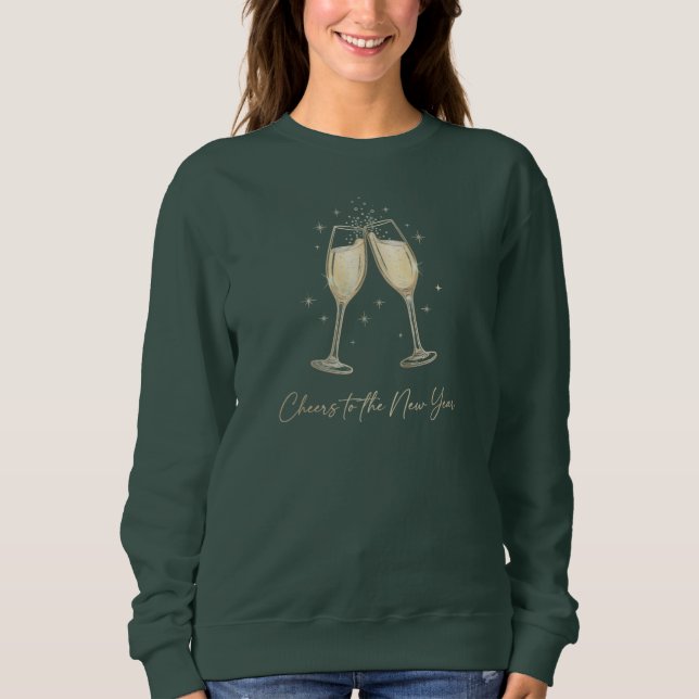 Sudadera Cheers to the New Year Elegant Champagne Glasses (Anverso)
