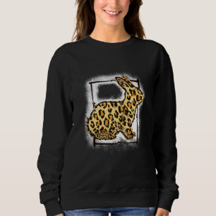 Sudadera Cheetah Easter Bunny Feliz Día de Pascua Bleached
