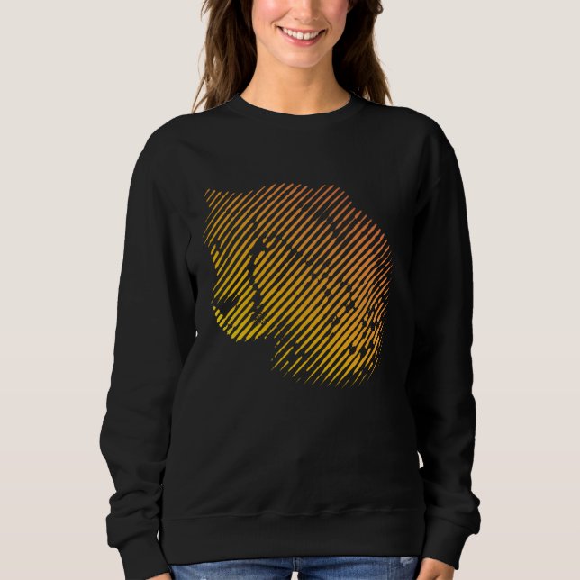 Sudadera Cheetah Face in Red and Orange Stripes for Cheetah (Anverso)