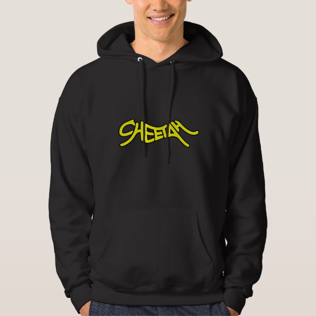 Sudadera Cheetah Graffiti Style Typography Bold Yellow (Anverso)
